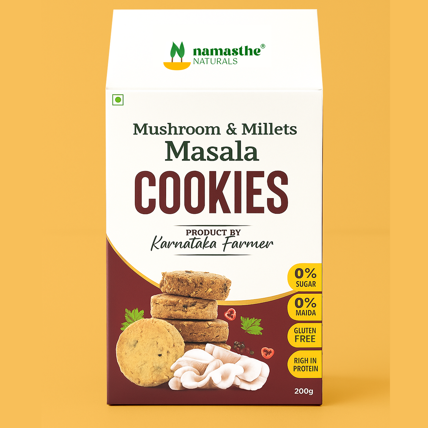 Mushroom and Millets Masala Cookies